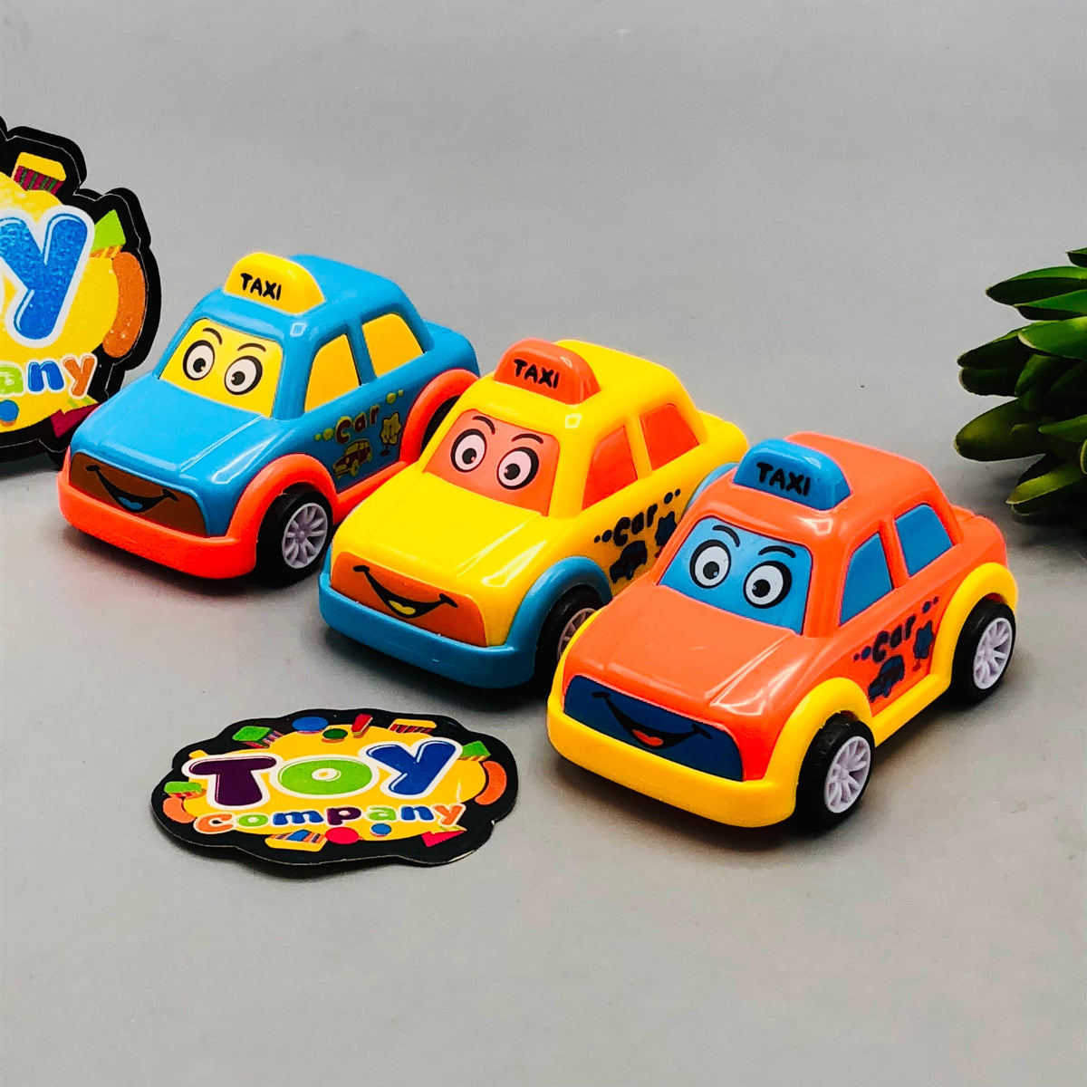 Kids Mini ABS Pullback Taxi - 1Pc