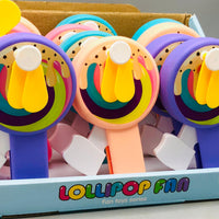 Kids Cute Mini Lollipop Hand Press Fan - 1Pc