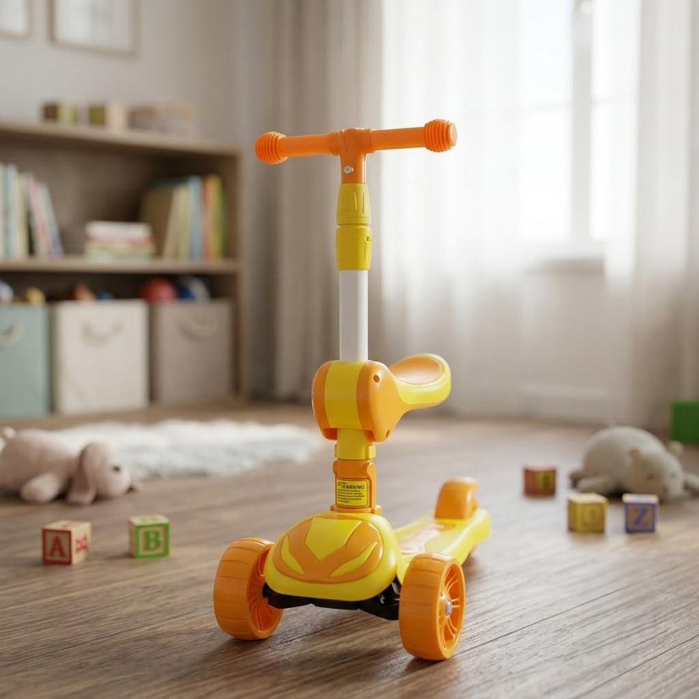 Kids Modern Seat Scooter With Light & Music - Yellow