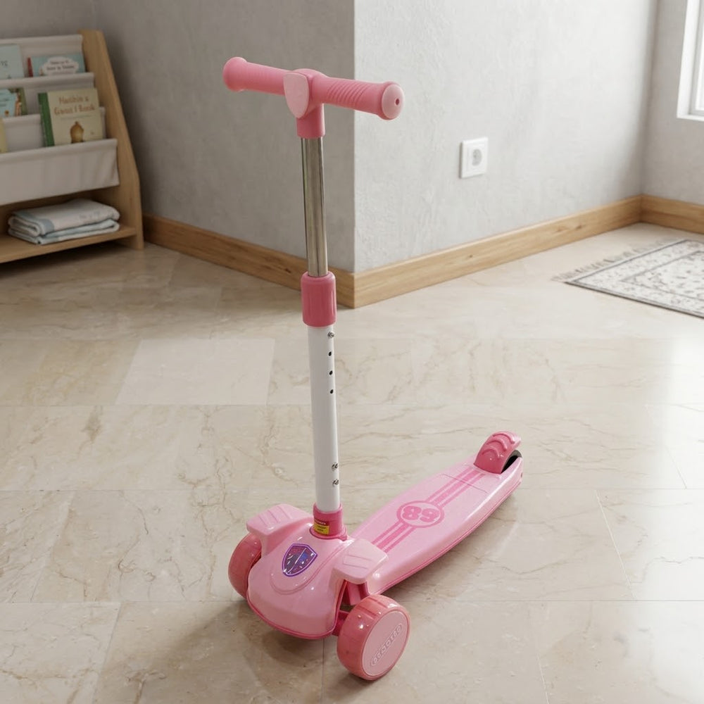 Kids Moto Scooter With Light & Music - Pink