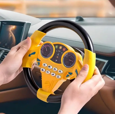 Kids Musical Simulated Driving Scenario Steering Wheel