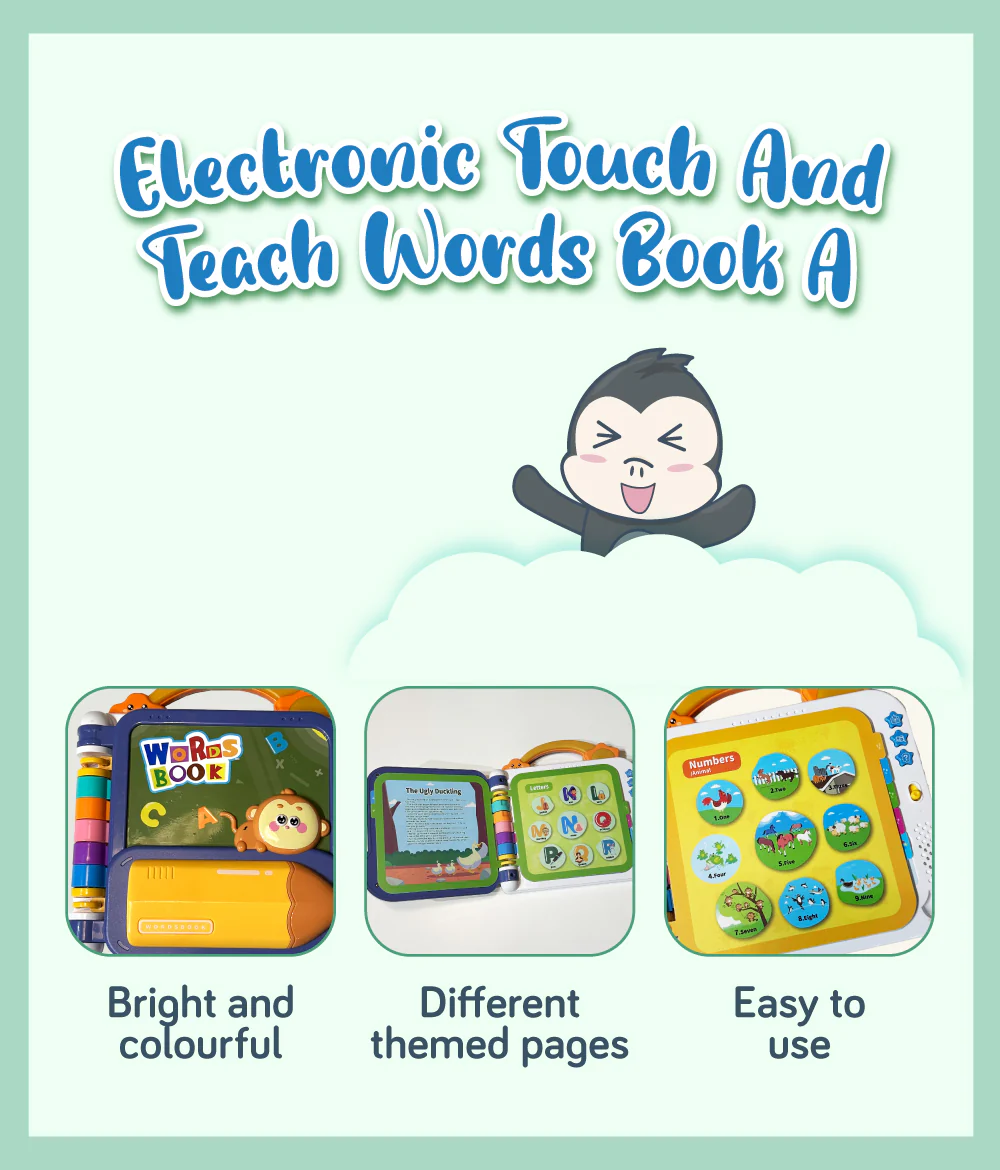 Kids Numbers & Letters Themed Touch & Teach Learning Book