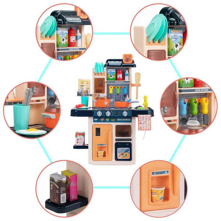 42Pcs Pretend Play Modern Steam Kitchen Set