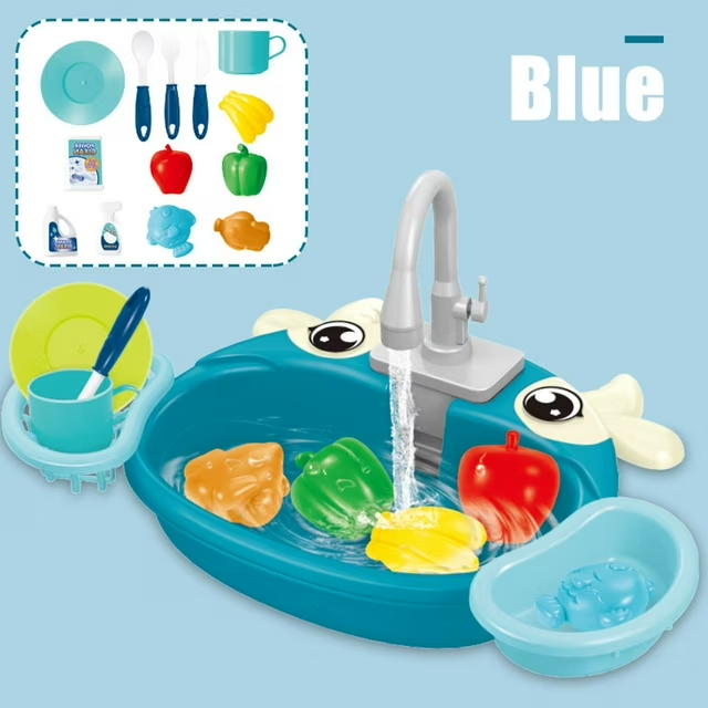 Kids Pretend Play Cow Pumping Water Kitchen Sink