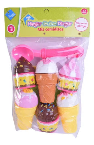 10Pcs Kids Pretend Play Ice Cream Set