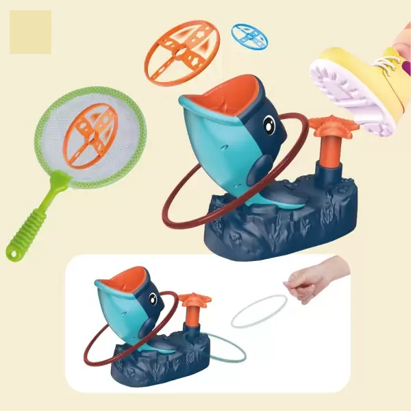 Kids Puffer Fish Frisbee Ejection Flying Saucer Game