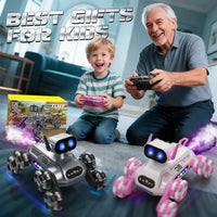 2.4GHz RC 8 Wheels Stunt Robot Dog With Smoke