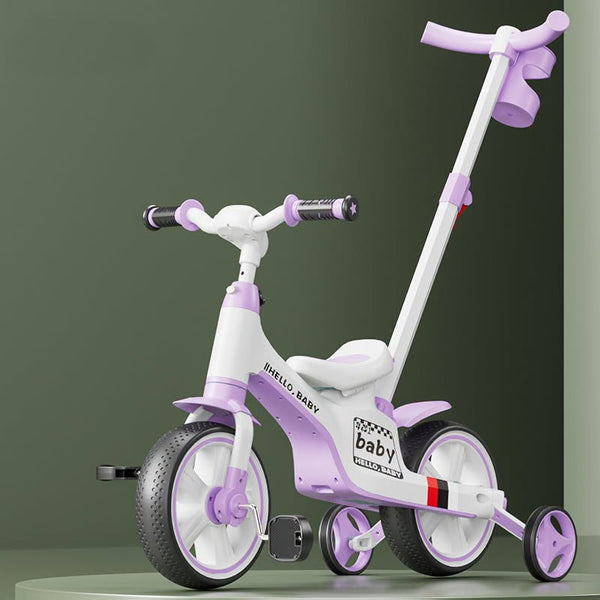 Kids Ride-on Bicycle With Push Handle - Lavender