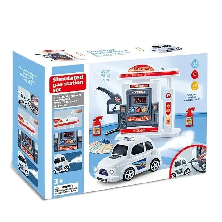 Kids Simulated Petrol Station & Police Smoke Car