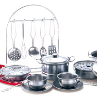 21Pcs Kids Stainless Steel Kitchen Cookware Play Set