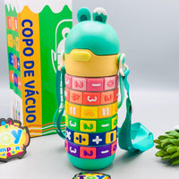 Kids Stainless Steel Maths Puzzle Water Bottle - Green