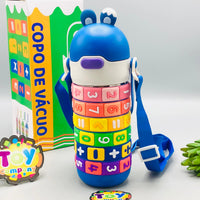Kids Stainless Steel Maths Puzzle Water Bottle - Blue