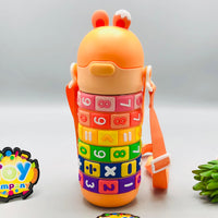 Kids Stainless Steel Maths Puzzle Water Bottle - Orange