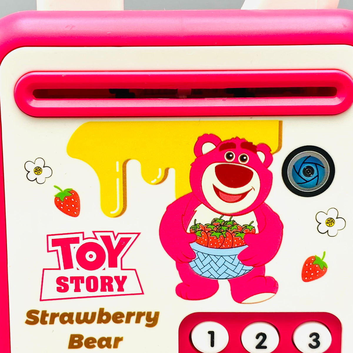 Kids Strawberry Bear Themed Fingerprint & Password Unlock ATM