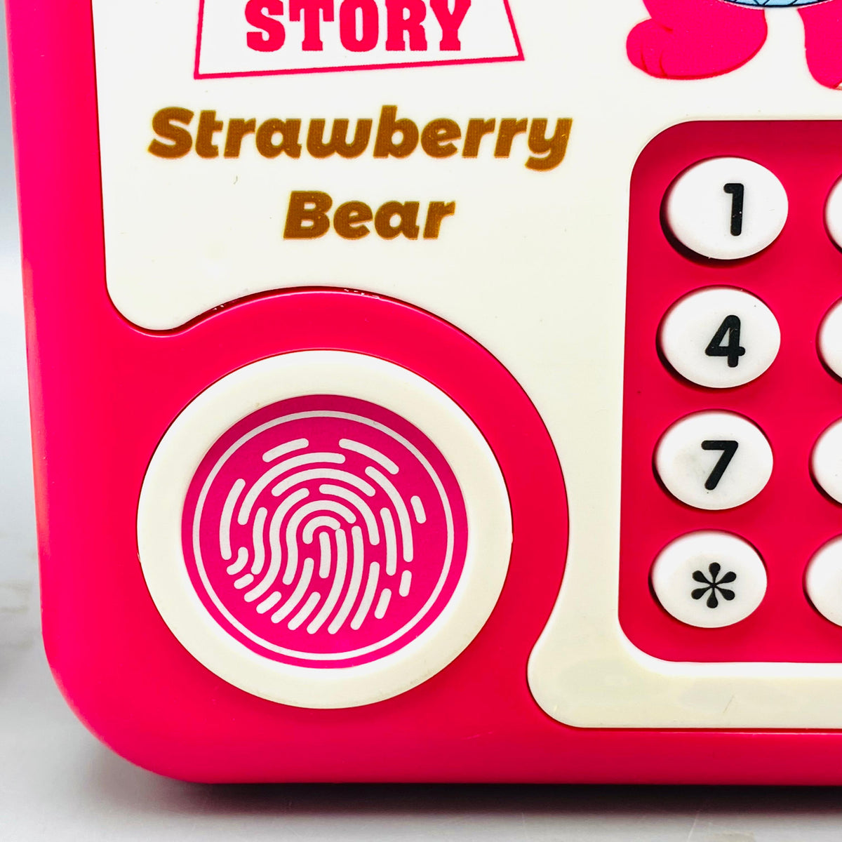 Kids Strawberry Bear Themed Fingerprint & Password Unlock ATM