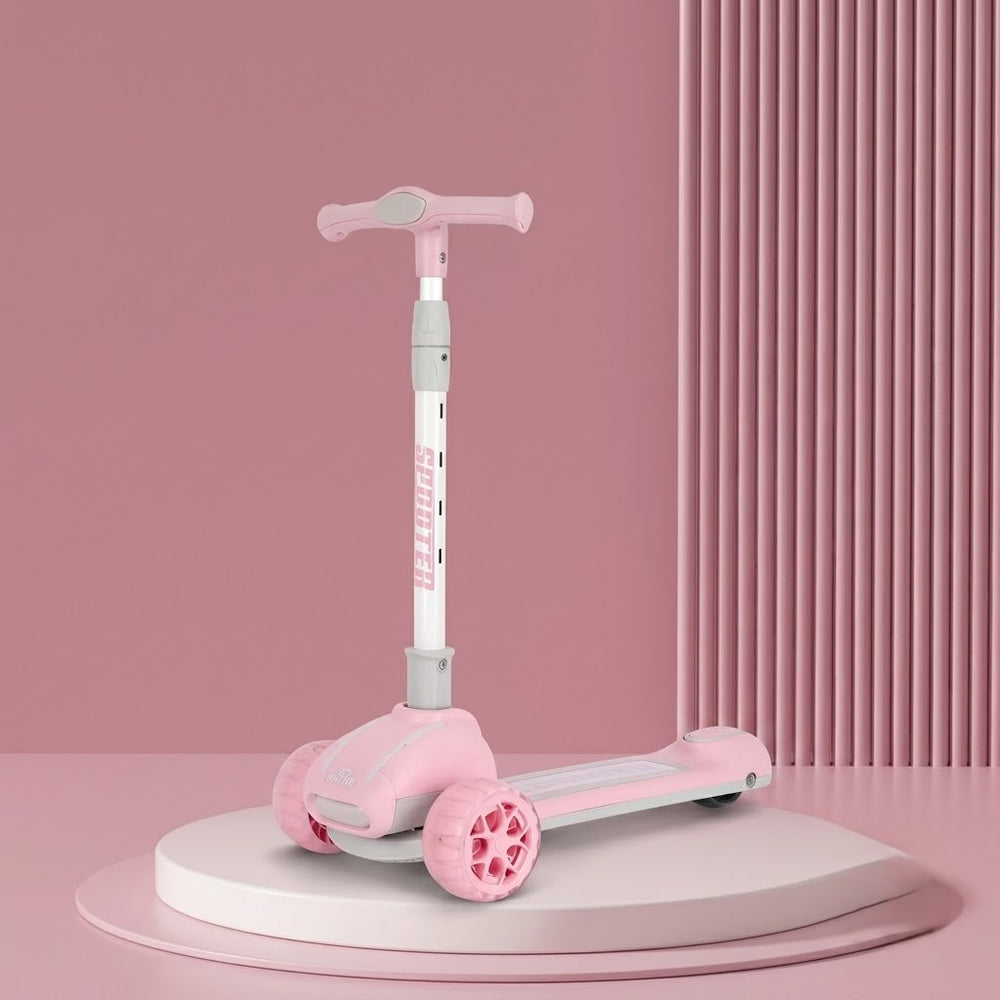 Kids Trendy Adjustable Height Scooter With Light & Music - Pink