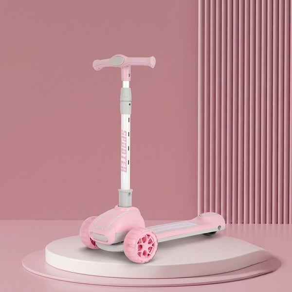 Kids Trendy Adjustable Height Scooter With Light & Music - Pink