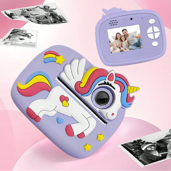 Kids Unicorn Digital Instant Print Camera With Silicon Case