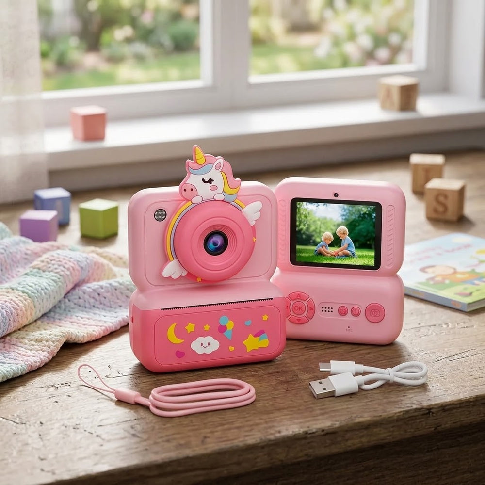 Kids Unicorn HD Screen Instant Print Camera