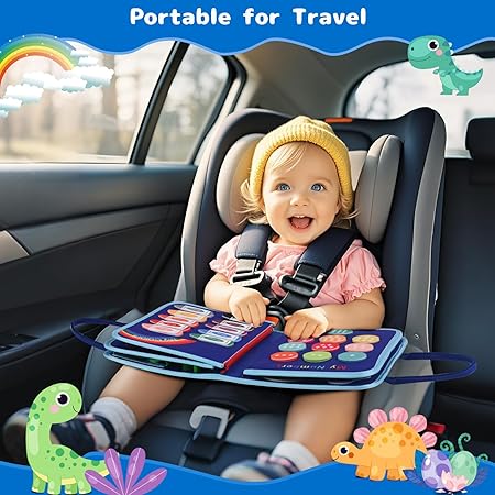 Montessori Dinosaur 8 Pages Multi-functional Activity Busy Book