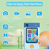 Kids Kitty Rotating Dual Camera Digital Touch Phone