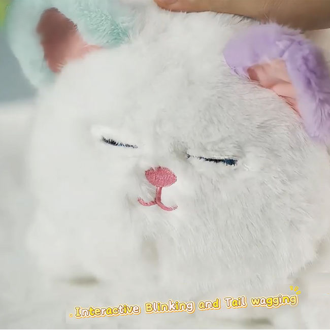 Realistic Plush Persian Cat With Wagging Tail & Winking Eyes