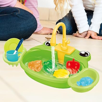 Kids Pretend Play Frog Pumping Water Kitchen Sink 