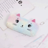 Plush Kitty Fur Pencil Pouch - 1Pc