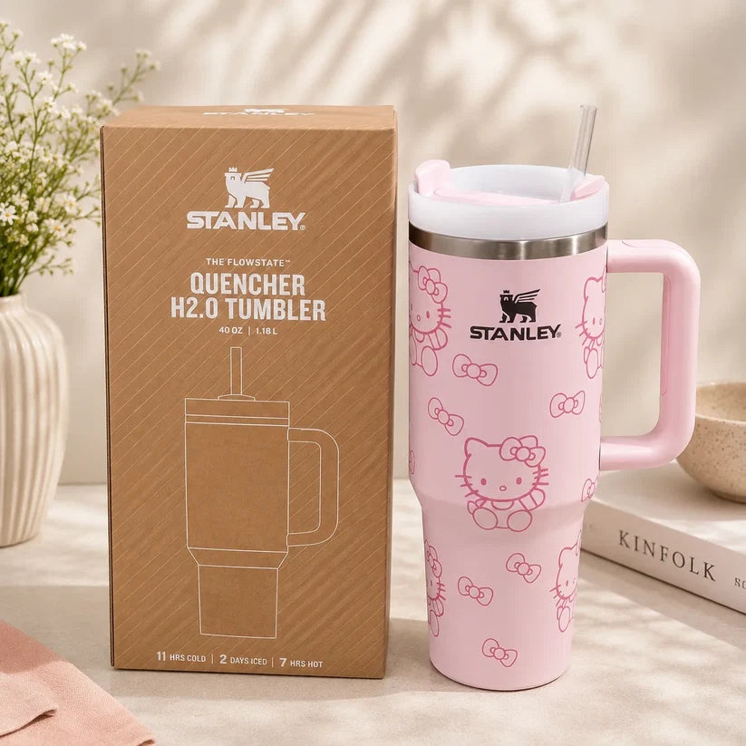 Stanley Kitty Insulated Tumbler With Straw - Pink