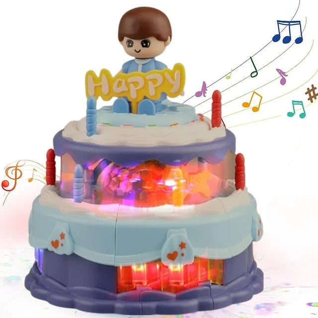 Electric Rotating Birthday Doll Cake With Light & Music