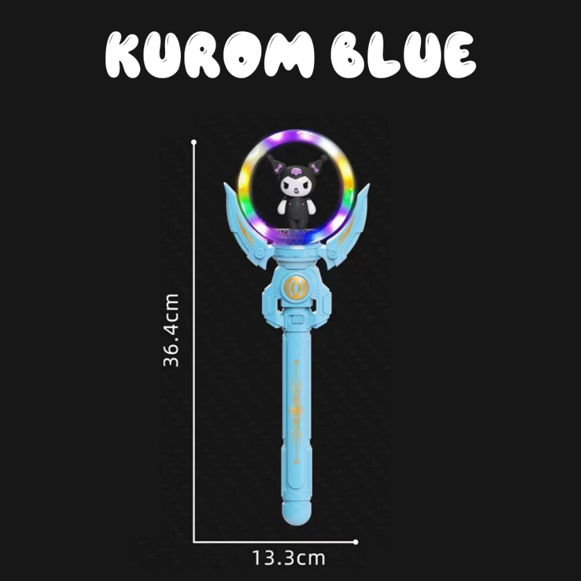 Kids Kuromi Theme Magic Flash Rotating Wand - 1Pc