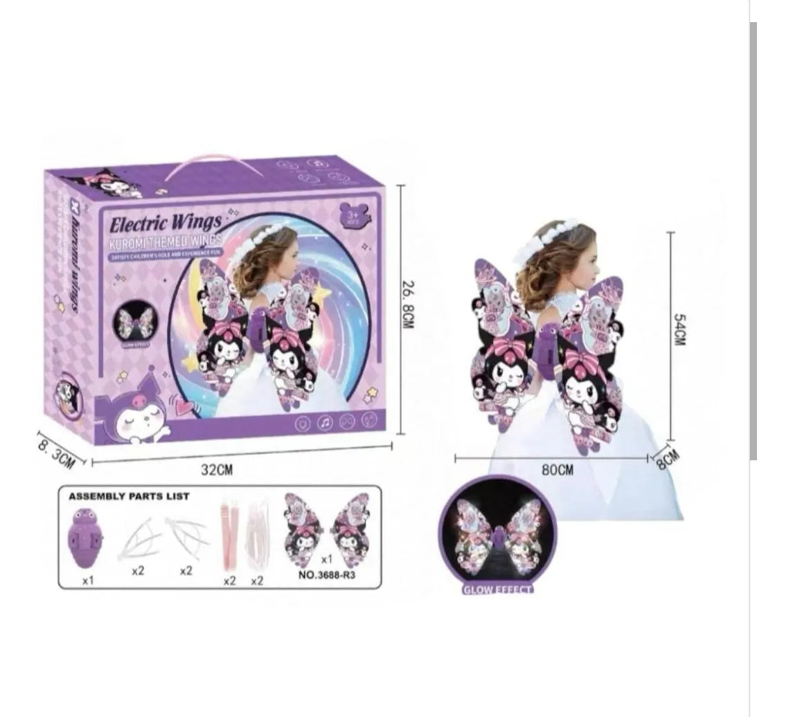 Kuromi Themed Fairy Wings With Light & Music