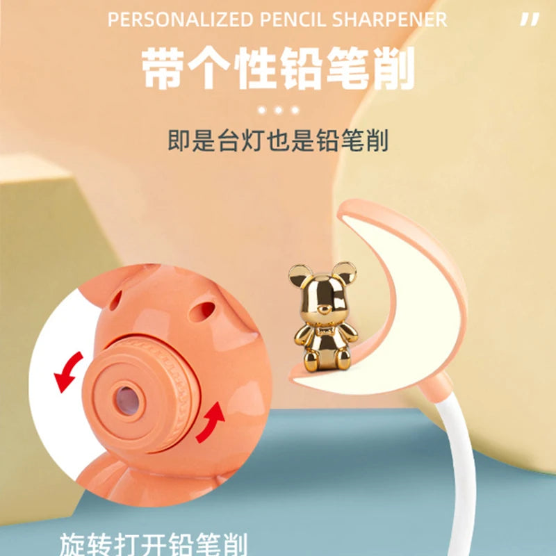 Rechargeable Cute Cartoon Moon Design Table Lamp