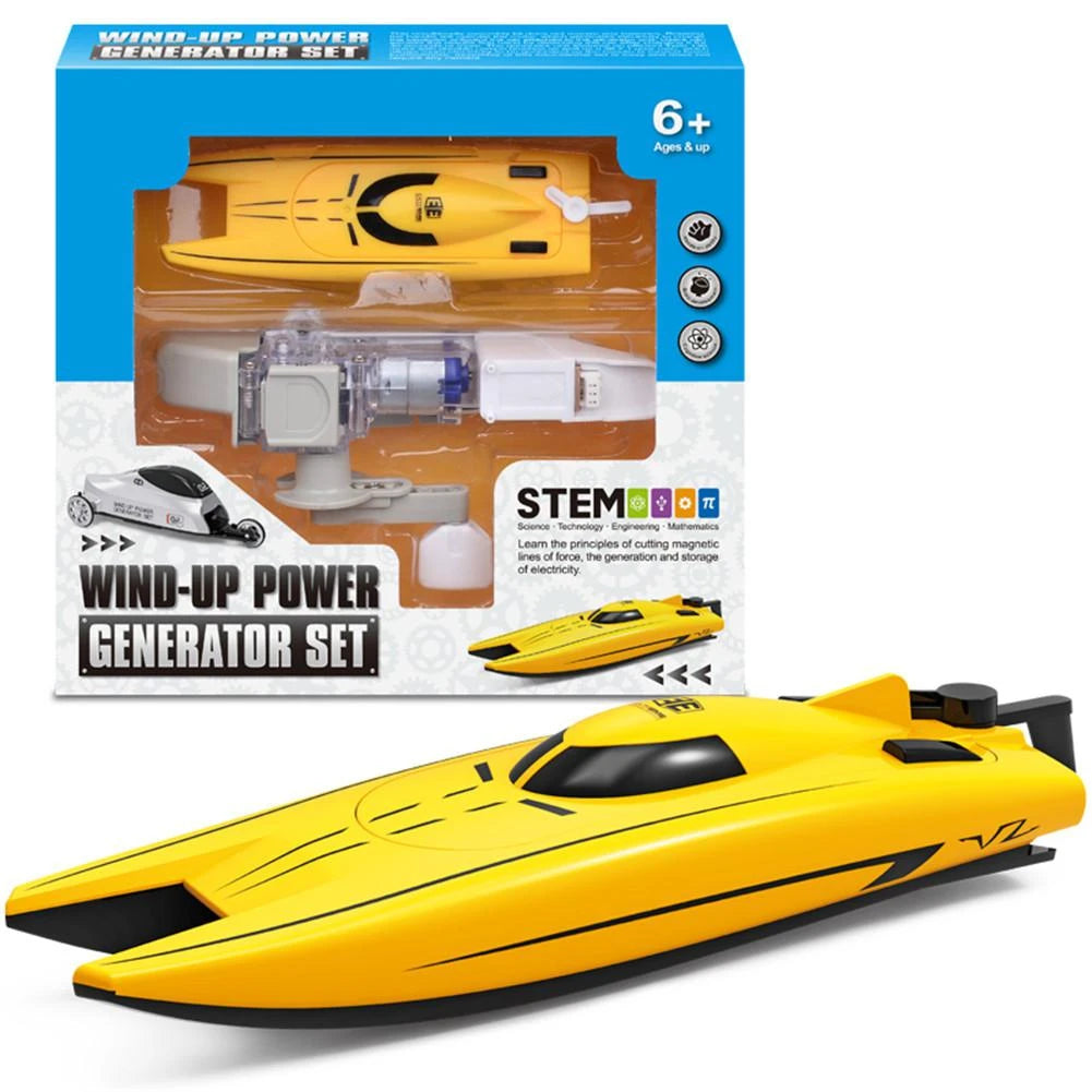 Wind-Up Power Generator Set Kids Boat Toy