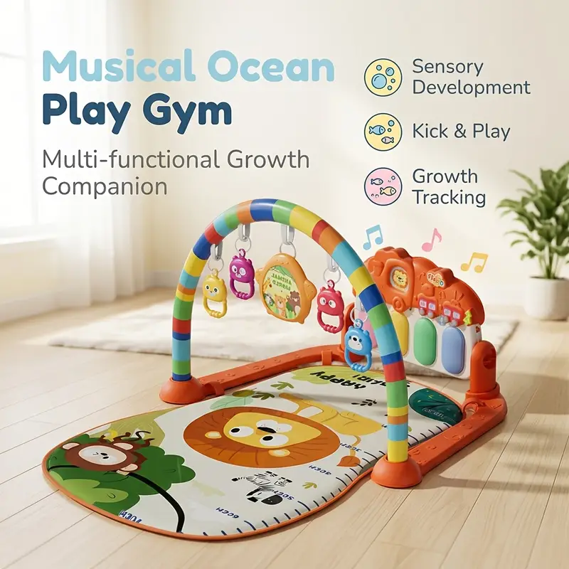 Lion Themed Baby Musical Piano Play Gym