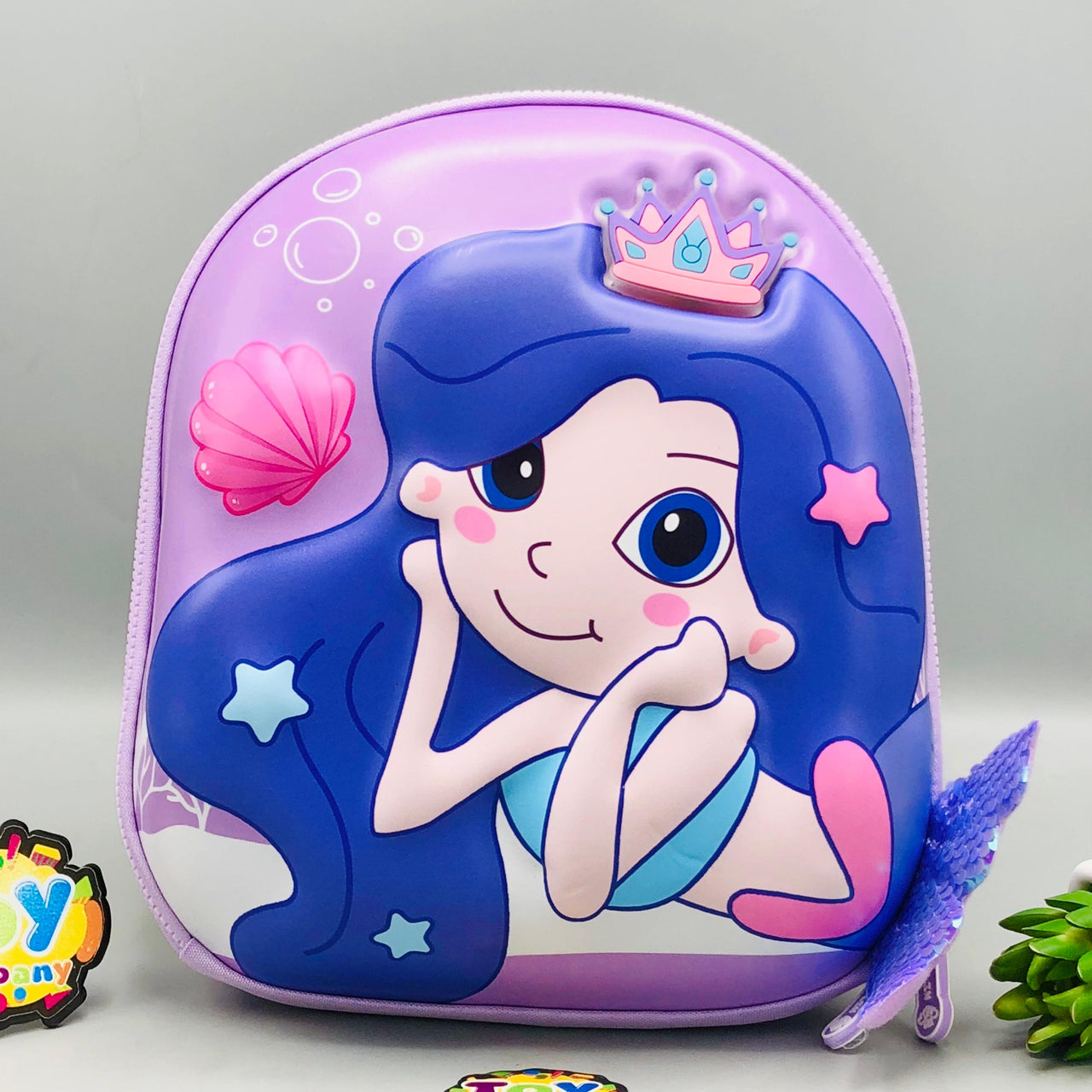 Luminous Mermaid 3D Shell Kids Picnic Backpack