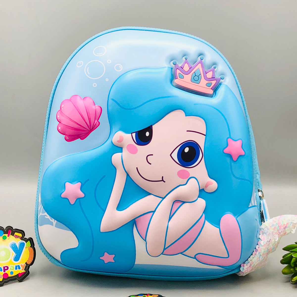 Luminous Mermaid 3D Shell Kids Picnic Backpack