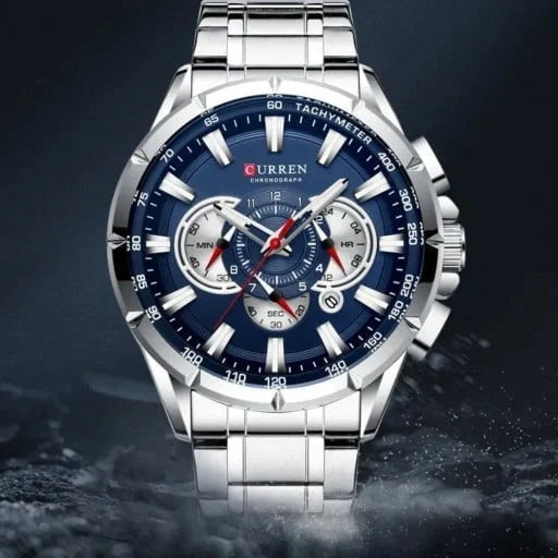 CURREN Tachy Meter Chronograph Stainless steel Watch - Copy