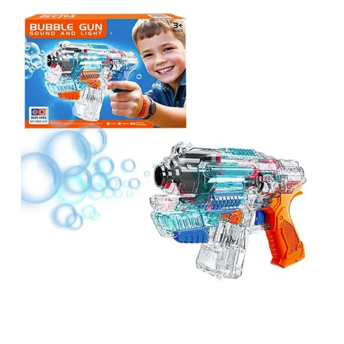 Electric Transparent Bubble Blowing Gun With Light & Sound