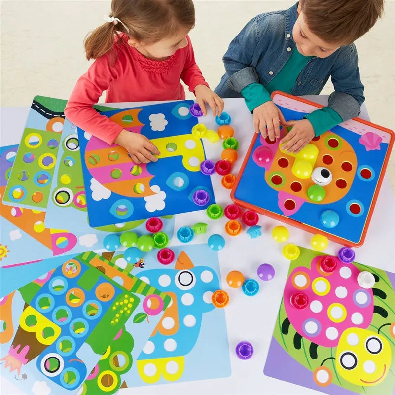3D Puzzle Buttons Educational Toy
