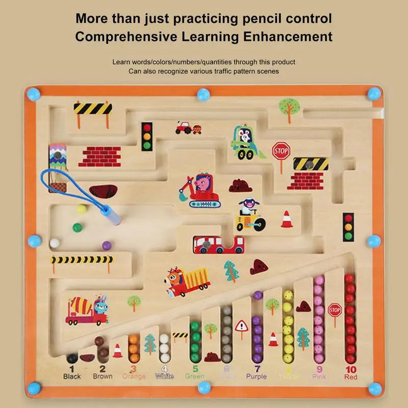 Wooden Magnetic Color Sorting Counter Board