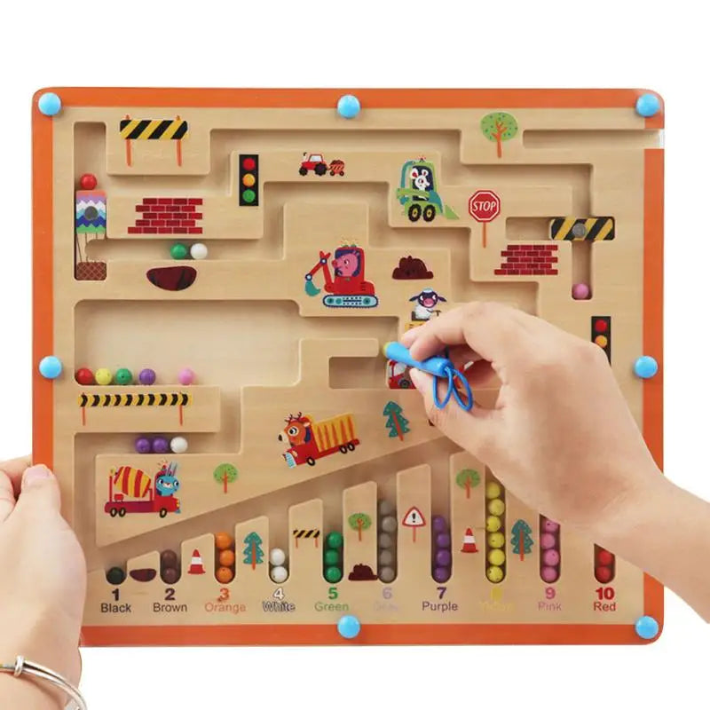 Wooden Magnetic Color Sorting Counter Board