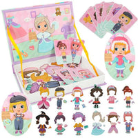 51Pcs Girl's Costume Game Magnetic Puzzle Book