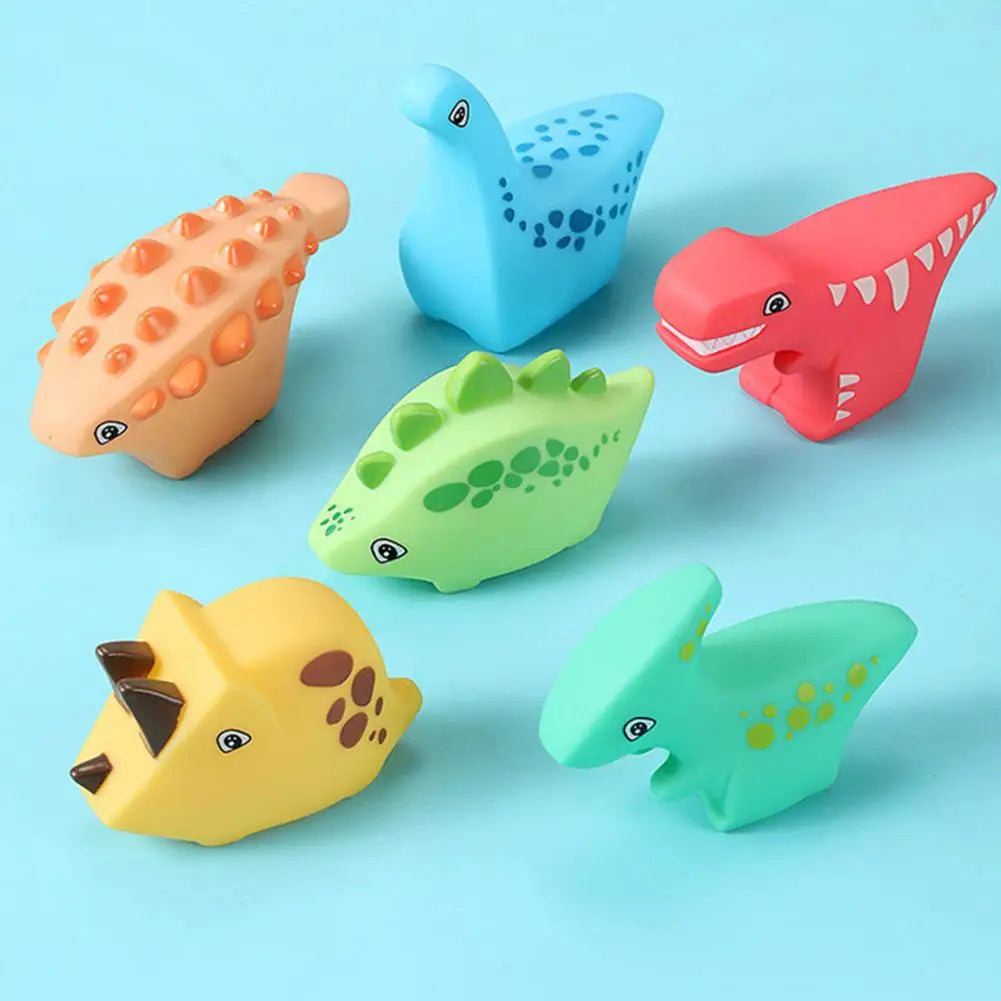 6Pcs Vinyl Dinosaur Baby Bath Toys