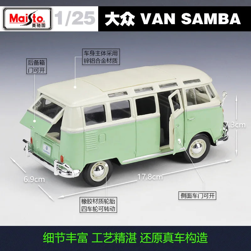 Maisto 1:25 Diecast Volkswagen Van Samba - Green