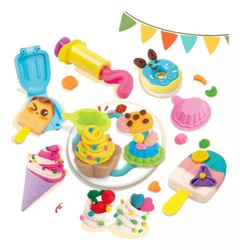 Ice Cream Colorful Dough Play Set With Molds