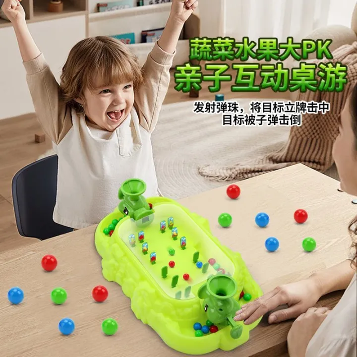 Kids Manual Vegetable & Fruit Pinball Shooting Machine