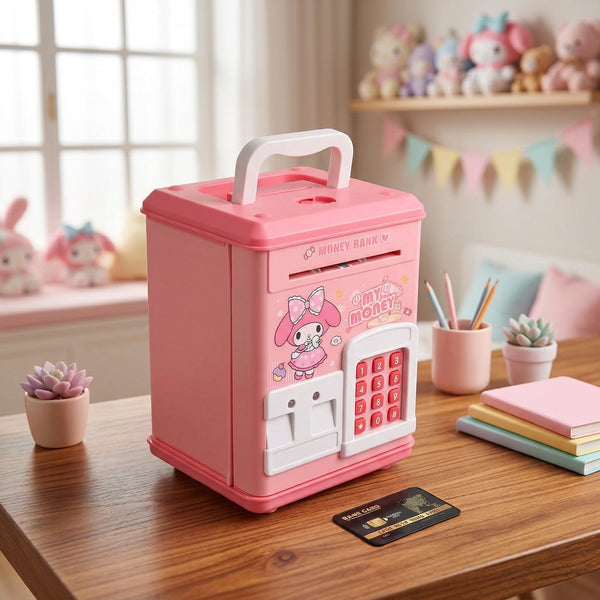Melody Themed Fingerprint & Swipe Card Unlock Piggy Bank 