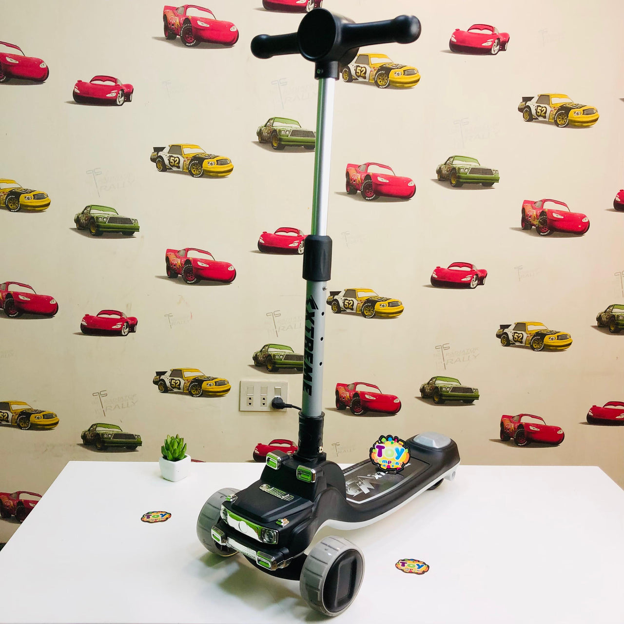 Mercedes Adjustable Height Kids Scooter With Light & Music - Black