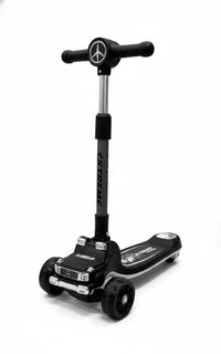 Mercedes Adjustable Height Kids Scooter With Light & Music - Black